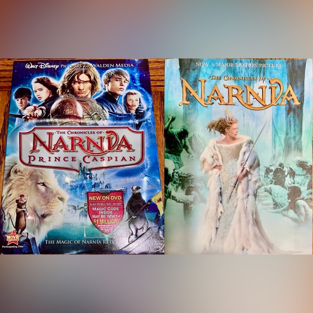 The Chronicles of Narnia full book 📕 & Prince Caspian DVD 📀